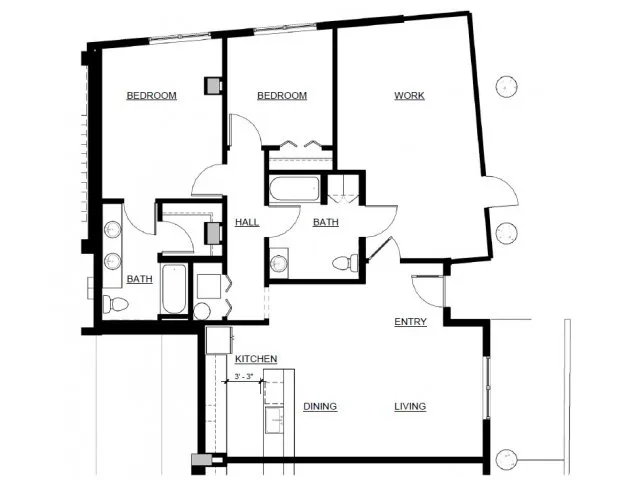 TWO BEDROOM LW floor plan